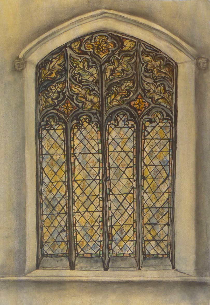 MICHAELHOUSE STUDY, WEST WINDOW  watercolour, Indian ink on paper