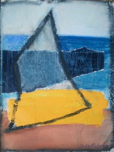 BROAD SEAS collage, oil, soft pastel on paper