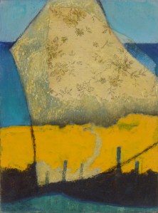 COAST LINE collage, Hammerite, pastel on paper