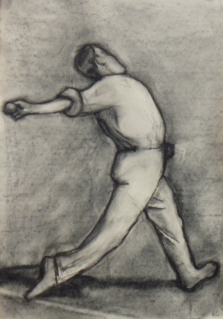 BOWLER charcoal on paper 60 x 50 cm