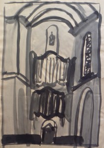 Westerkerk, Amsterdam Indian Ink on paper 60 x 40 cm