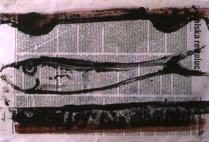 POLSKA REVOLUCJA monoprint on paper 40 x 50 cm 