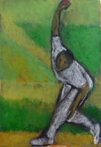 BOWLER charcoal, pastel on paper 40 x 30 cm