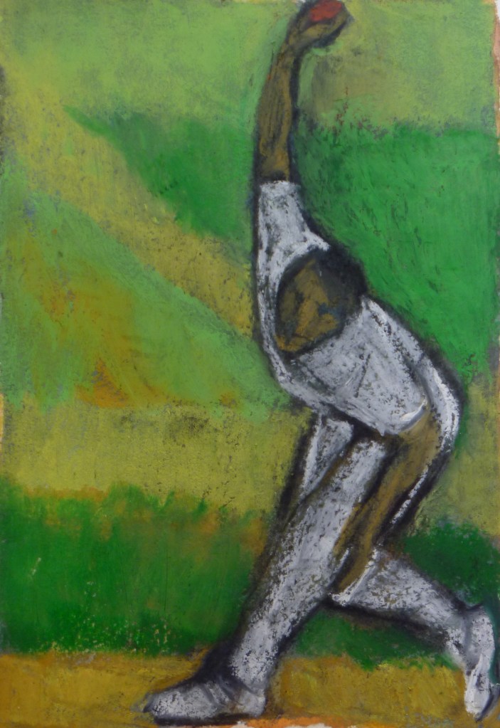 BOWLER charcoal, pastel on paper 40 x 30 cm