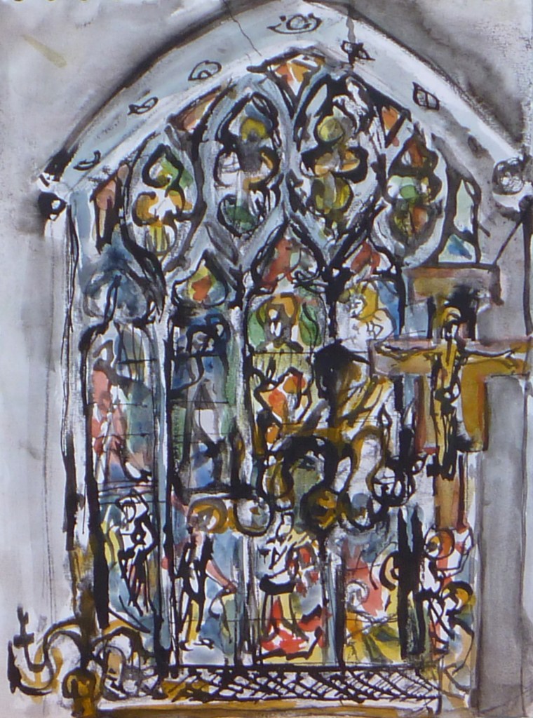 MICHAELHOUSE STUDY Indian ink, watercolour on paper