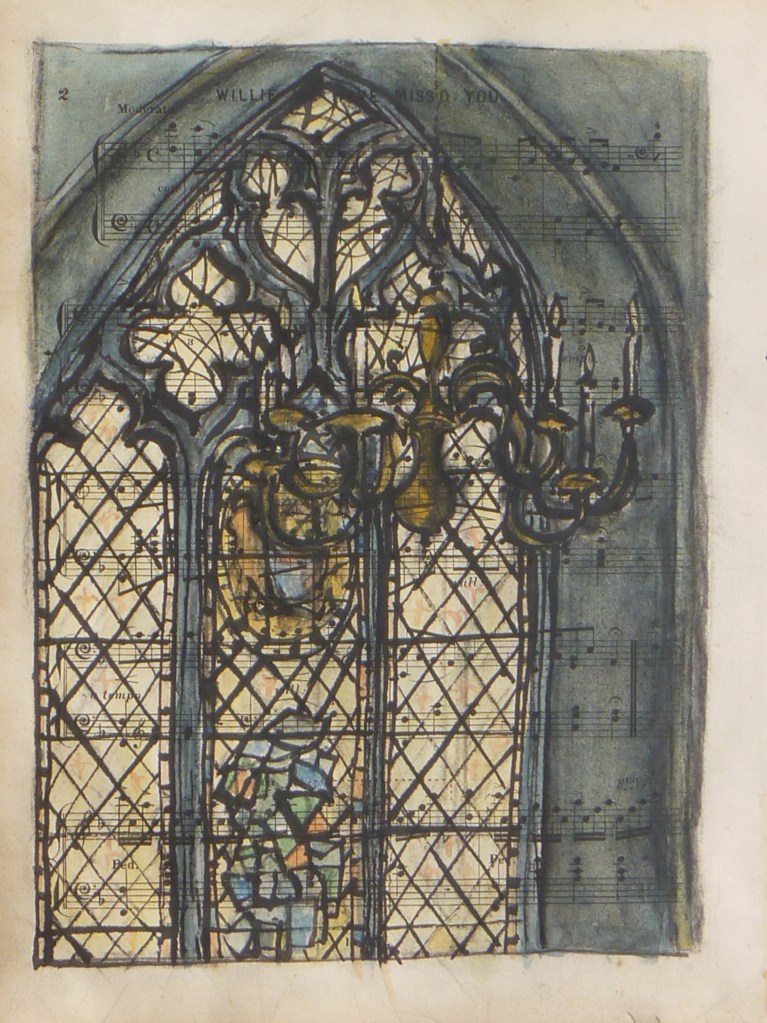 MICHAELHOUSE STUDY Ink & watercolour on paper 33 x 25 cm