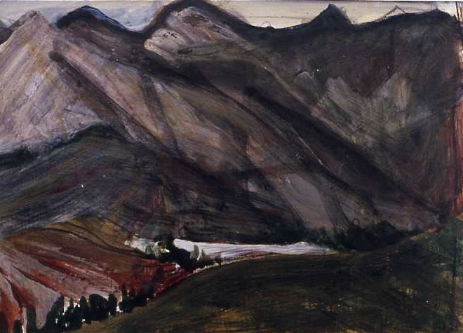 Spanish Pyrennees acrylic on paper 30 x 45 cm